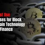 Illustration of blockchain technology transforming finance with secure transactions, smart contracts, DeFi, and improved transparency.